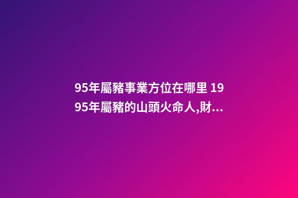 95年屬豬事業方位在哪里 1995年屬豬的山頭火命人,財運方向、去那邊為好,請指導？-第1張-觀點-玄機派